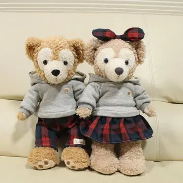 더피 셰리메이 페어 코스튬 후드티 세트 그레이 빨간색 체크