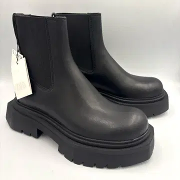 미사용 자라 ZARA 볼륨 첼시 부츠 [ 40 ] 25.8cm 블랙