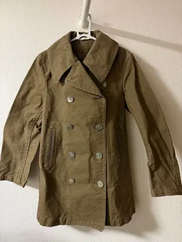 카키 더블 브레스트 밀리터리 자켓