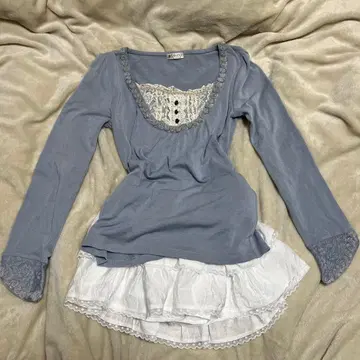 모리걸 발레코어 페어리 그런지 레이스 달린 상의 위시코어 헤이세이