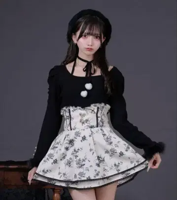 palelfy 파르엘피 코르셋 볼륨 스커트 꽃무늬