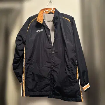 asics 나일론 자켓 네이비/오렌지
