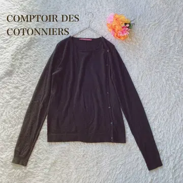 콩트와르 데코토니에 [ S ] 긴팔 스웨터 가디건풍 블랙 캐시미어