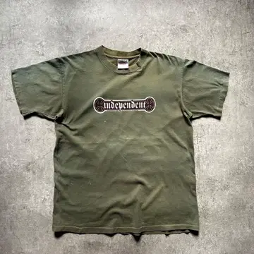 90s 인디펜던트 티셔츠 USA 올리브 L 아이언크로스
