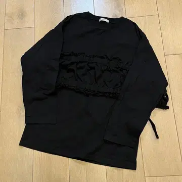 프릭스스토어 블랙 티셔츠 멀티WAY 개더 프릴 탈착식 옷깃