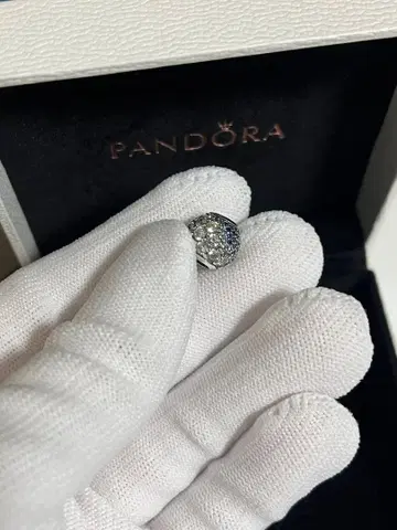 Pandora 실버 블루 크리스탈 참