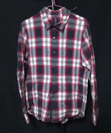 KAZUYUKI KUMAGAI 코튼 린넨 체크 셔츠 빨간색 사이즈 2