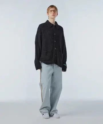 [ 미사용 ] InstantFunk 셔츠 칼라 테일 카디건