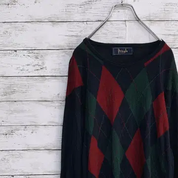 sa0053 pringle 스코틀랜드 니트 아가일 체크 XL