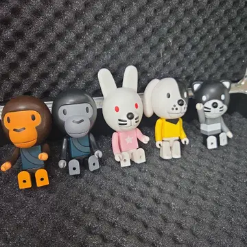 초레어! 베이프! 동료들 피규어 세트 원숭이 고릴라 토끼 개 고양이