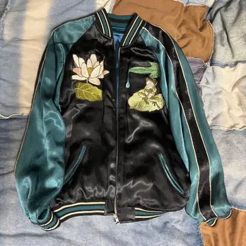 화려악단 / 개구리, 연꽃 리버서블 자수 스카잔