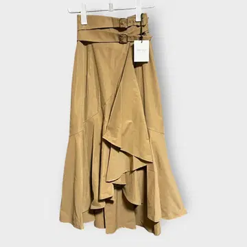 Herlipto Double Belted Twill Wrap Skirt