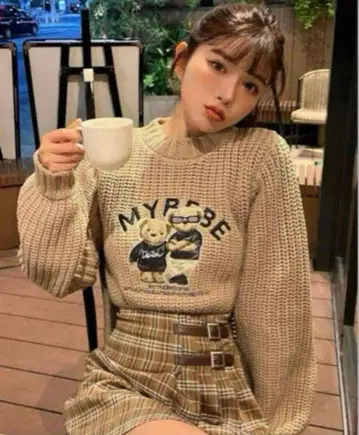 다리치 darich 곰 니트 브라운