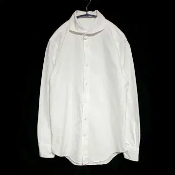 IKIJI/이키지 100% 코튼 호리즌탈 칼라 긴팔 셔츠 II / 화이트