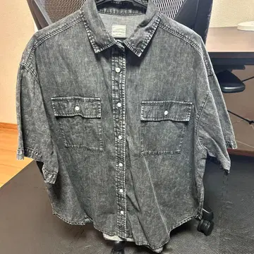 BACK NUMBER 다크 그레이 반팔 셔츠 L