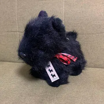 요시토쿠 봉제 인형 강아지 테리어 새끼 쇼와 레트로 블랙 검정