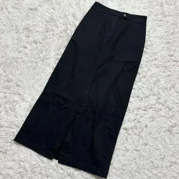 [ c7543 ] PAGEBOY 롱 스커트 블랙 데님