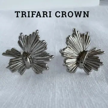 TRIFARI 크라운 각인 선버스트 귀찌 빈티지 E-8