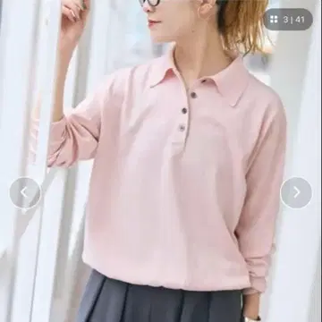 스픽 앤 스팬 Emil cotoni 피케 셔츠 니트 핑크