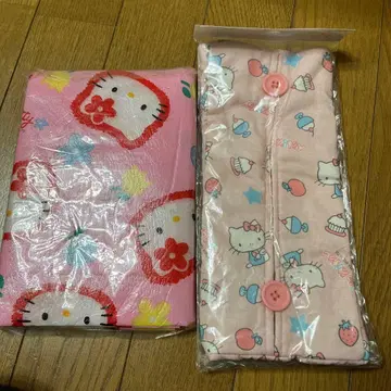 키티 레트로 돗자리와 티슈 커버