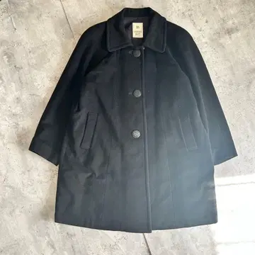 오피스 관혼상제 캐시미어 롱 코트 블랙 여성용 구제 의류