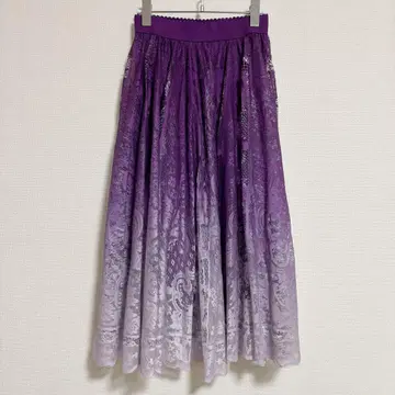 axes femme 그라데이션 레이스 서큘러 스커트 퍼플