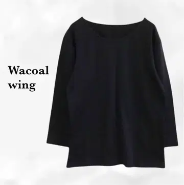 [ 와코루 wing ] 긴팔 T셔츠 [ LL ] 블랙 큰 사이즈 일본제
