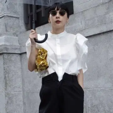 2602101 PETAL SLEEVE COMPACT BLOUSE