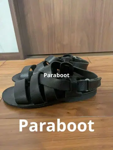 Paraboot 블랙 스트랩 샌들