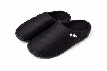 SUBU 블랙 퀼팅 슬리퍼