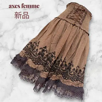 [ axes femme ] 글렌체크 하이웨스트 스커트 레이스업 리본