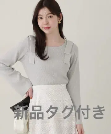 할인 [새상품] 프로포션 바디 드레싱 숄더 리본 틸 니트