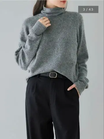 crewre 울 리오셀 하이넥 니트 gray 사이즈 2