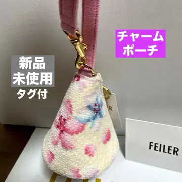 [ 미사용 새상품 ] FEILER 페일러 사쿠라블룸 참 파우치 벚꽃 패턴