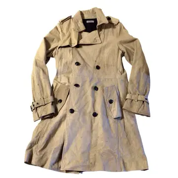 천연 가죽 피그스킨 더블 브레스트 가죽 코트 라이트 브라운 S 빈티지