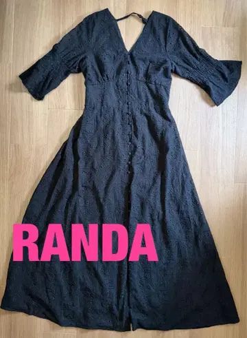 RANDA 란다 레이스 롱 원피스 블랙 플레어 원피스