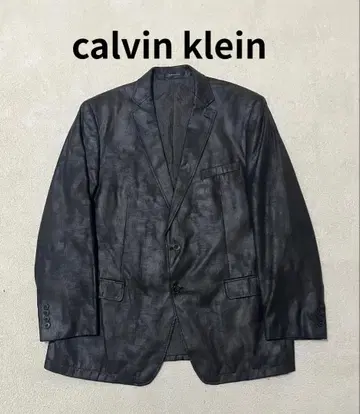 가죽 느낌 가공 calvin klein 테일러드 자켓 블랙 XL 상당