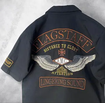 FLAGSTAFF 플래그스태프 코튼 워크 셔츠 M 바이크 아메카지