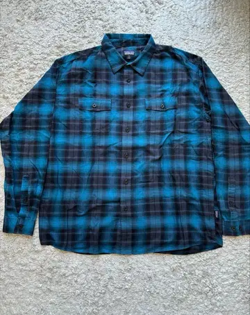 파타고니아 옴브레 체크 셔츠 좋은 배색 XL