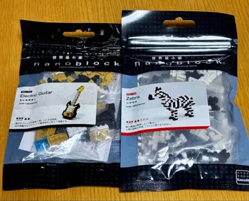 나노 블록 일렉 기타와 제브라 세트 미사용 새상품