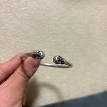 스컬 디자인 실버 팔찌