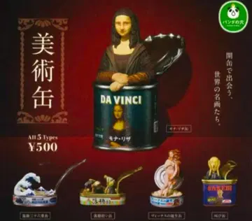 팬더의 구멍 미술 캔 전 5종 가챠 피규어 모나리자