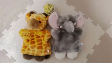 히가시야마 동물원 리버서블 모래시계와 기린과 코끼리 퍼펫 마펫