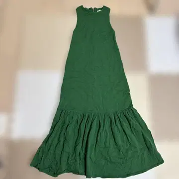 리에르 리셰 슬리브리스 그린 롱 원피스