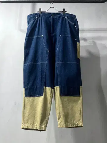 데님 더블니 페인터 팬츠 워크 팬츠 구제 의류 빈티지 70s