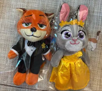 주토피아2 한국 CGV 닉&주디 봉제 인형 키링 세트