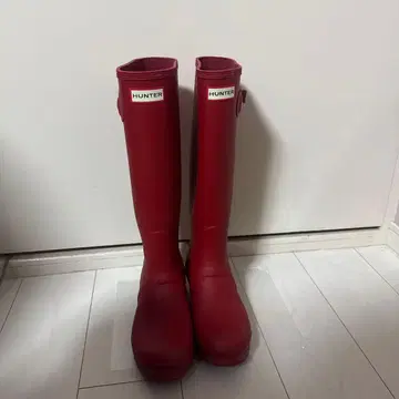 HUNTER 레드 장화 버클 포함