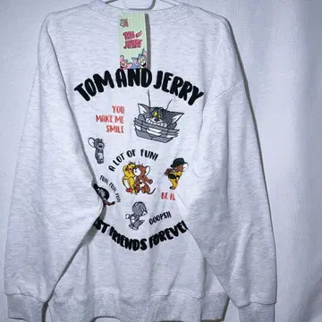 새상품 트레이닝복 4L 아이콘 톰과 제리 로고 사가 자수 맨투맨