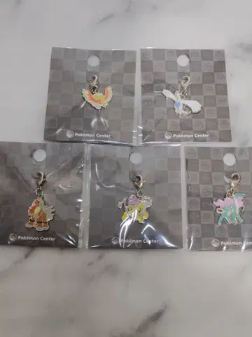 포켓몬 센터 메탈 참 금은 전설 5체 세트