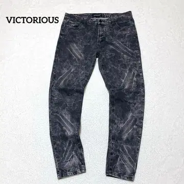 VICTORIOUS 데님 팬츠 블랙 스트릿 W36